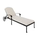 image 1 of Charles Bentley Cast Aluminium Sun Lounger Recliner With Beige Cushion - Black