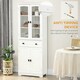 image 5 of HOMCOM Kitchen Cupboard Storage Cabinet Adjustable Shelves, Glass Door, 160cm