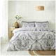 image 2 of VELVETIO Margaux Printed Duvet Cover Set Reversible Polycotton Easy Care Beddings Grey | Charcoal | King