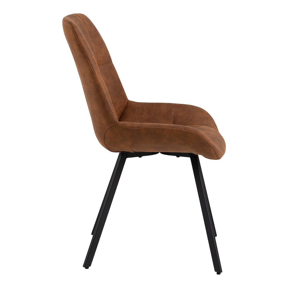 image 1 of Waylor Dining Chair in Brown Fabric Set of 2