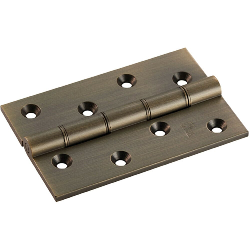 Loops PAIR 102 x 67 x 4mm Brass Washered Butt Hinge Antique Brass Internal Door in Metallics
