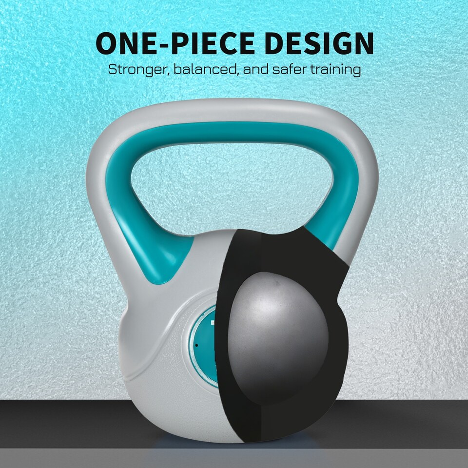 image 1 of SPORTNOW 10kg Kettle Bell with Handle for Home Gym, Light Blue and Grey | Blue | Blue