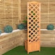 image 7 of 1.6m Samuel Alexander Natural Wooden Freestanding Garden Trellis with Raised Bed Planter