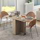 image 2 of HOMCOM Mobile Drop Leaf Dining Table, Folding Desk with 2 Wheels, Natural
