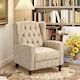 image 2 of HOMCOM Marble Effect Manual Reclining Armchair w/ Footrest Studs Wood Legs Beige
