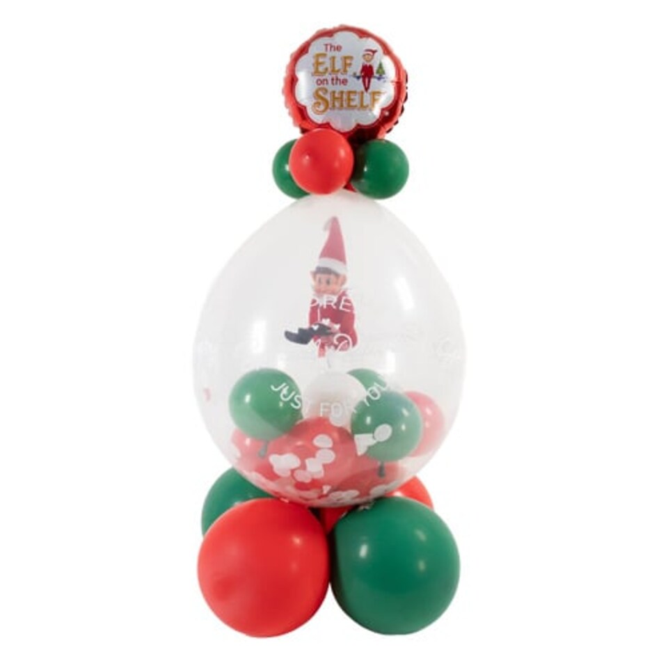 image 1 of Naughty Elf Arrival Special Delivery Christmas Stuffed Balloon - Inflated Balloon In A Box