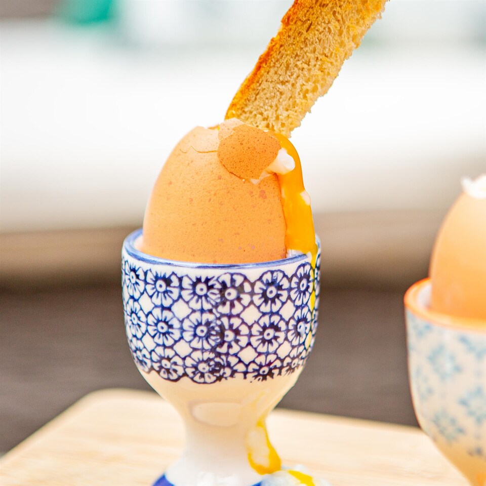 image 1 of Nicola Spring Hand-Printed Egg Cups - 5.5cm - Navy - Pack of 2