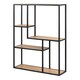 image 1 of Seaford Black Metal Wide Wall Shelf with 3 Additional Oak Shelves