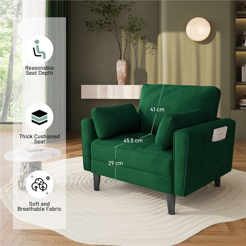 image 1 of Yaheetech Tufted Oversized Armchair | Green | One Size | 1