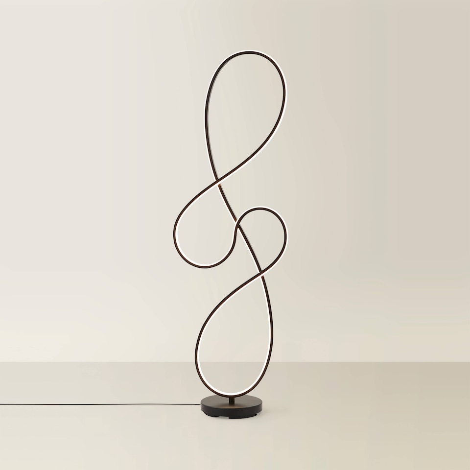 image 1 of ValueLights Infinity Black Swirl Integrated LED Floor Lamp | Black