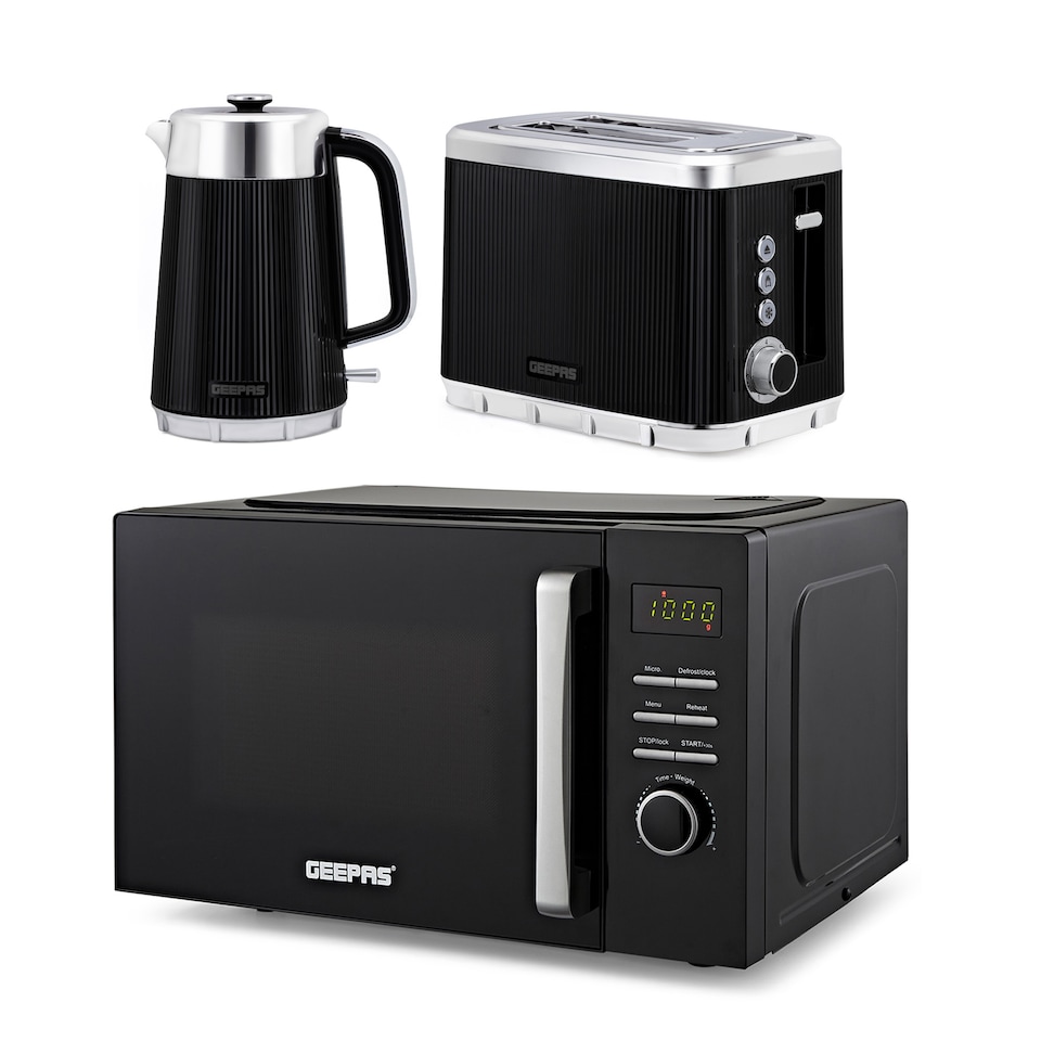 image 1 of Geepas 23L Digital Microwave, 1.7L Kettle & 2 Slice Toaster Set