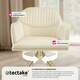 image 5 of Lounge Armchair Living Room Accent Chair 360 Swivel Slim Steel Legs Velvet Fabric  - Set of 4 Cream | Cream/Gold