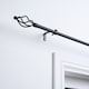 image 1 of OHS Curtain Pole Extendable 16mm Metal Finnials Twist End Rod 70-120cm | Black