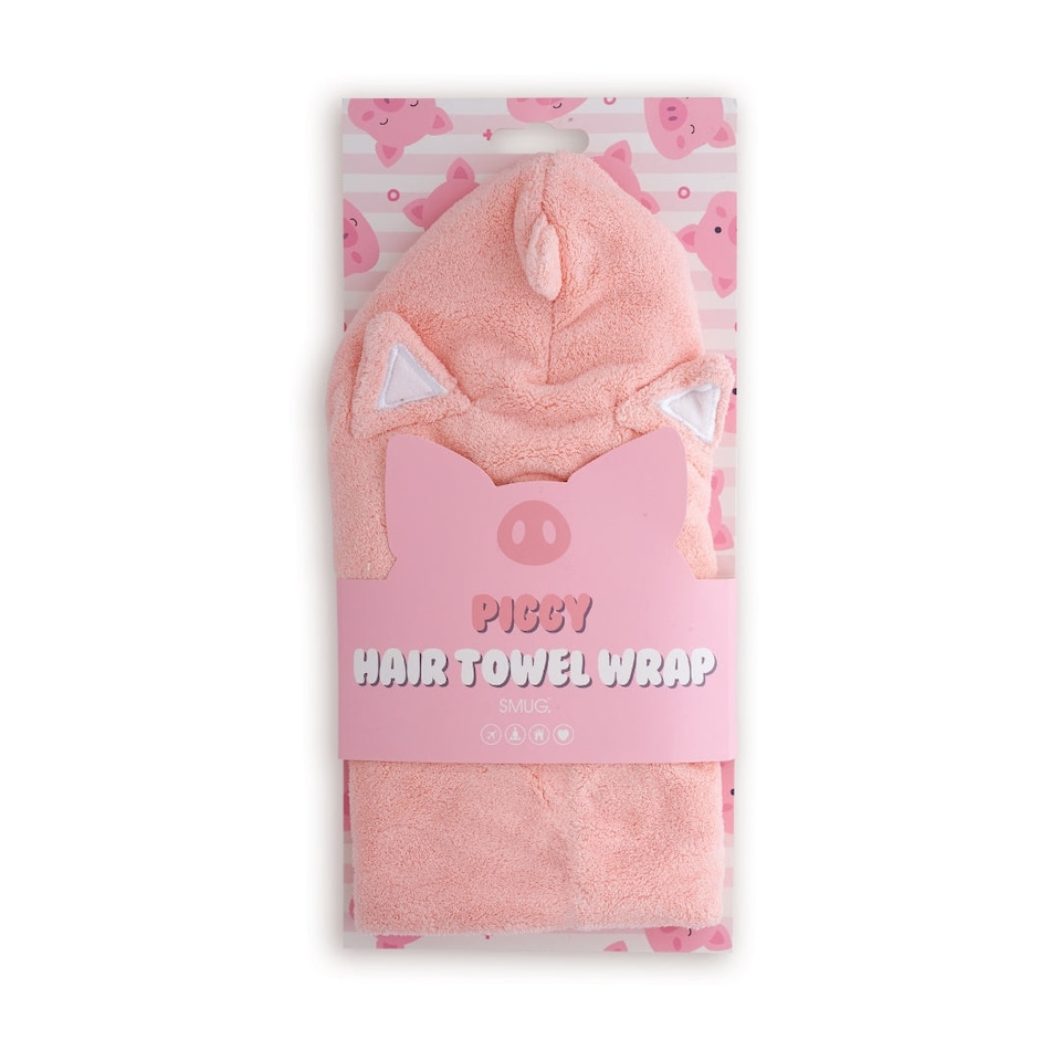 image 1 of SMUG Novelty Hair Towel Wrap, Piggy