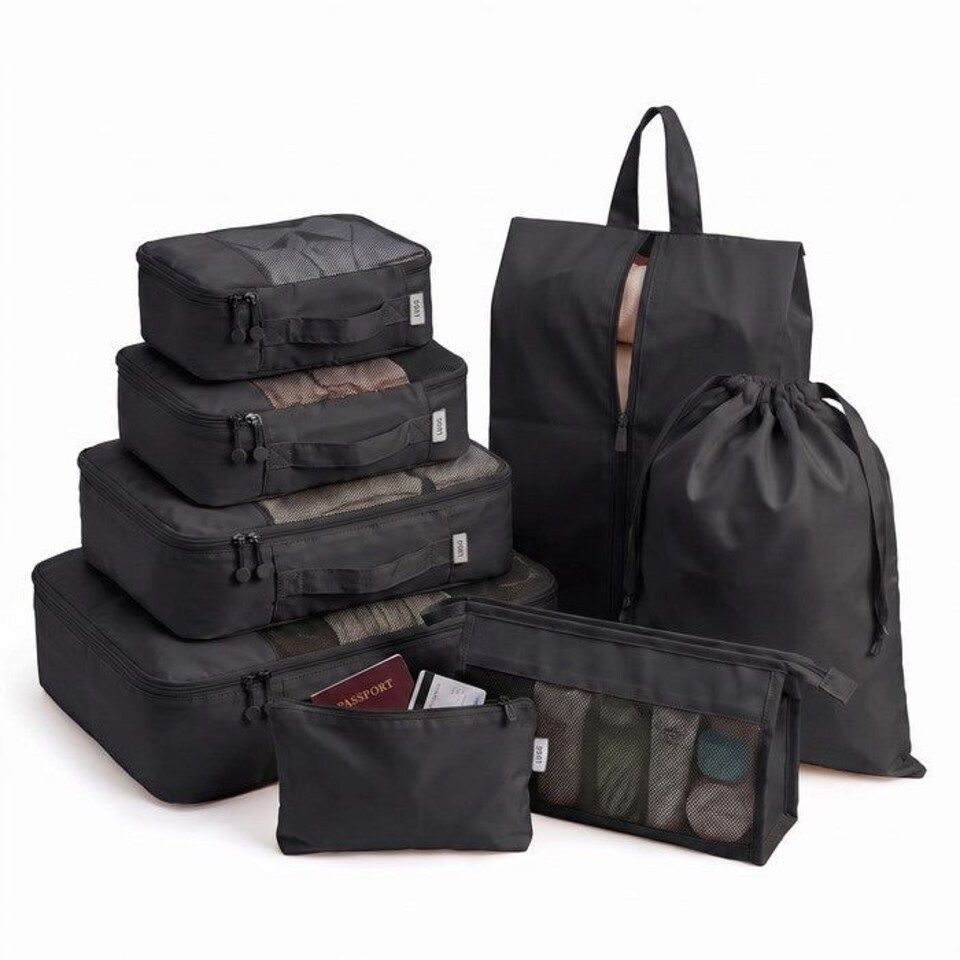 image 1 of Lugg Compression Packing Cubes 8 Piece Travel Suitcase Organiser Set
