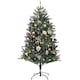 image 1 of HOMCOM 6ft Artificial Prelit Christmas Tree w/ LED Lights, Purple Ornaments
