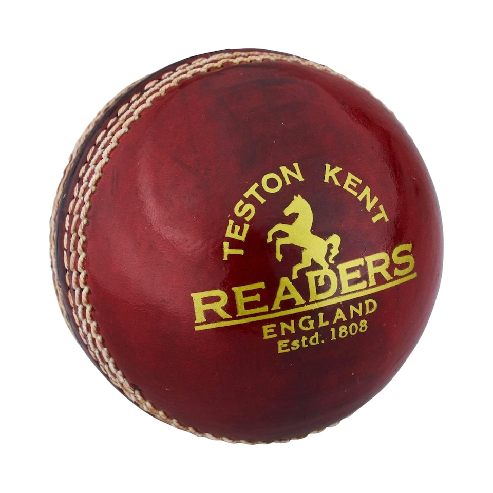 image 1 of Readers Childrens/Kids County Elite A Leather Cricket Ball - Red - One Size