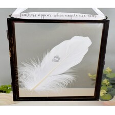In Memory of Baby. Baby Feet Real feather Floating Picture Frame