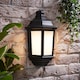 image 2 of ValueLights Black Aluminium IP44 Rated Outdoor Porch Wall Mounted Flush Lantern | Black