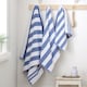 image 4 of Bianca Reversible Stripe Cotton Jacquard Bath Sheet | Blue | Bath sheet
