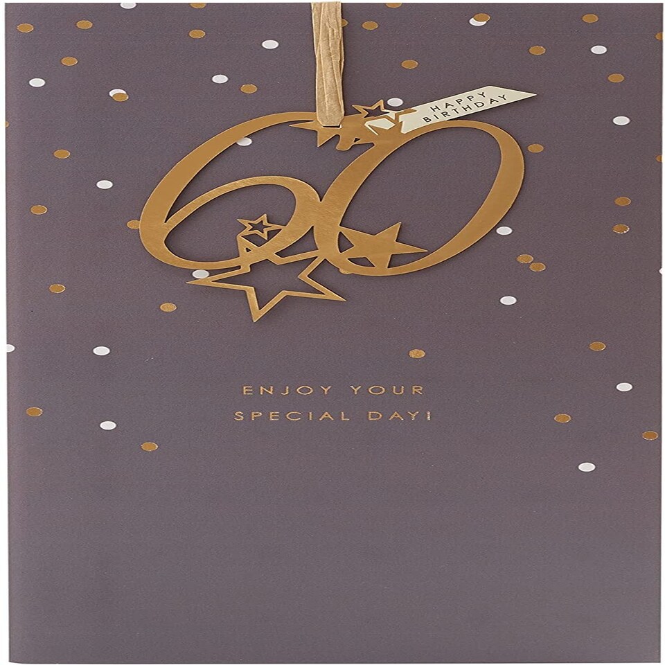 image 1 of Happy 60th Birthday Card with Hanging Keepsake Age 60