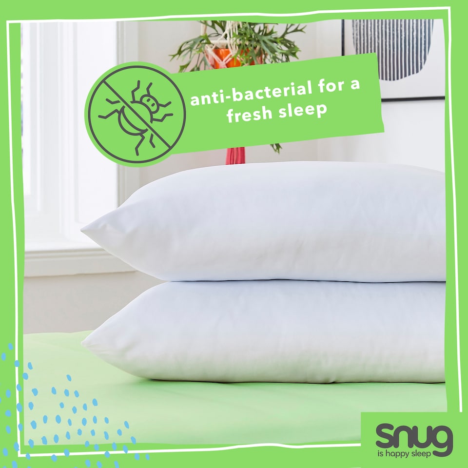 image 1 of Snug Anti-Allergy Get Fresh Bed Pillows, 2 pack, Breathable and Hypoallergenic