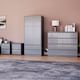image 1 of Vida Designs Glinton 4 Piece FSC Certified Bedroom Set (2 Drawer Bedside Chest x2, 8 Drawer Chest, 2 Door 2 Drawer Wardrobe), Grey | Grey | Grey | L | 4