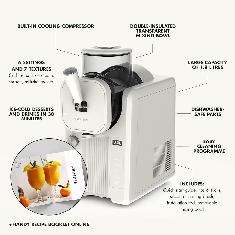 image 1 of Greenpan Frost Ice Cream Maker & Slushie Machine with Built-In Compressor