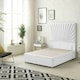 image 4 of Sunburst Divan Bed with 4 Drawers & 54'' Floor Standing Headboard Plush Velvet | White | White