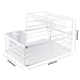 image 5 of Living and Home 2-Tier Metal Kitchen Dish Drainer Rack, White