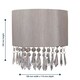 image 3 of First Choice Lighting Jewelled Silver Grey Fabric Wall Light With Clear Beaded Crystal Style Strings Silver | Clear