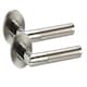 image 2 of Golden Grace 1 Pair Mitred Style Modern Door Handles Lever Latch on Round Rose with Duo Chrome Finish with Ball Bearing Hinges and 64mm Tubular | Grey | 1 Set