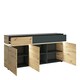 image 2 of Luci 3 Door 2 Drawer Sideboard (including LED lighting) in Platinum and Oak
