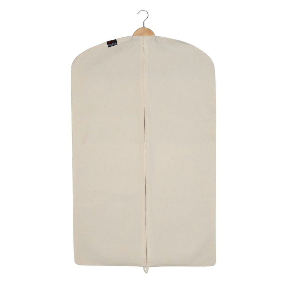 image 1 of Deluxe 100% Natural Zipped Cotton Suit Cover (Approx. 99 x 60cms) Cream