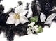image 2 of Best Artificial 9ft Black & Silver Decorated Christmas Garland with 80 Bright White battery Lights