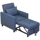image 1 of HOMCOM Convertible Single Chair Bed with Upholstered Fabric, Blue 