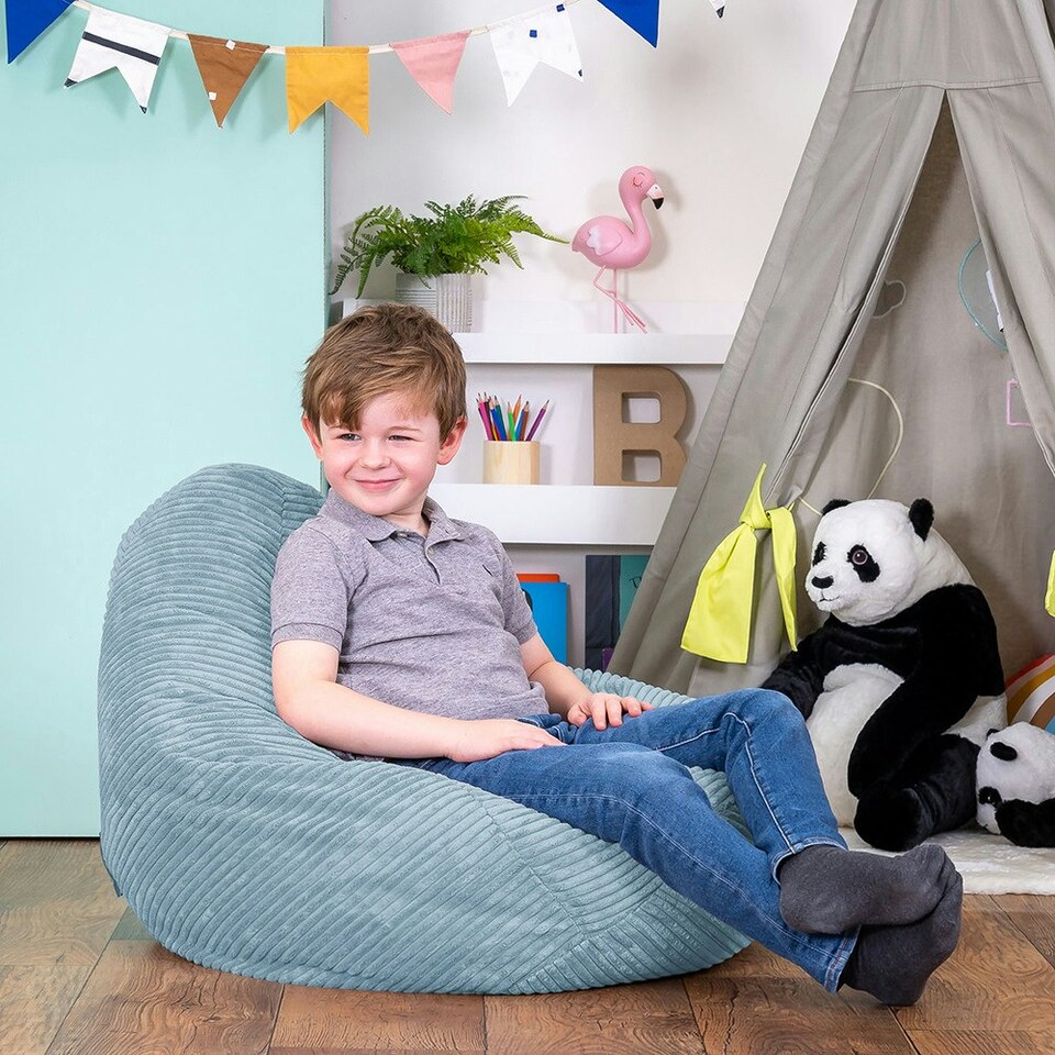 image 1 of icon Dalton Kids Beanbag Corduroy Light Blue Set of 2 Blue