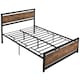 image 1 of HOMCOM Double Size Metal Bed Frame w/ Headboard & Footboard, 144x195x103cm