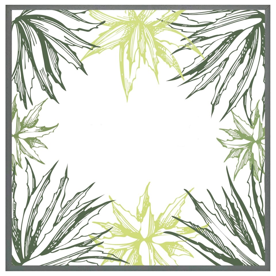 image 1 of Green leaf border (Picture Frame) Black | XS