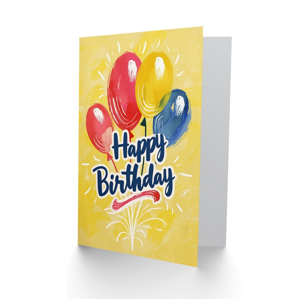 image 1 of Bright Watercolour Balloons Bundle Woman Her Birthday Card
