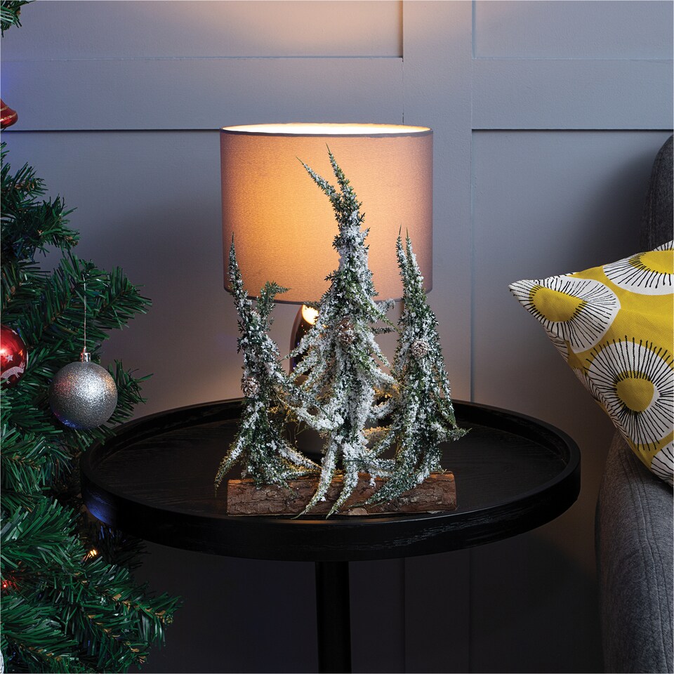 image 1 of St Helens Decorative Snow Finish Christmas 3-Tree Log