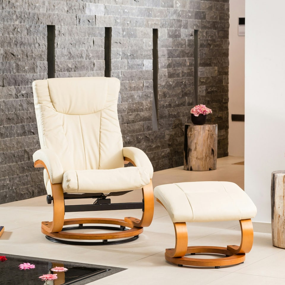 image 1 of Modena Swivel Recliner with Massage and Heat Cream