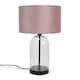 image 1 of ValueLights Jessy Glass Black Metal Table Lamp Blush Pink Velvet Shade | Clear