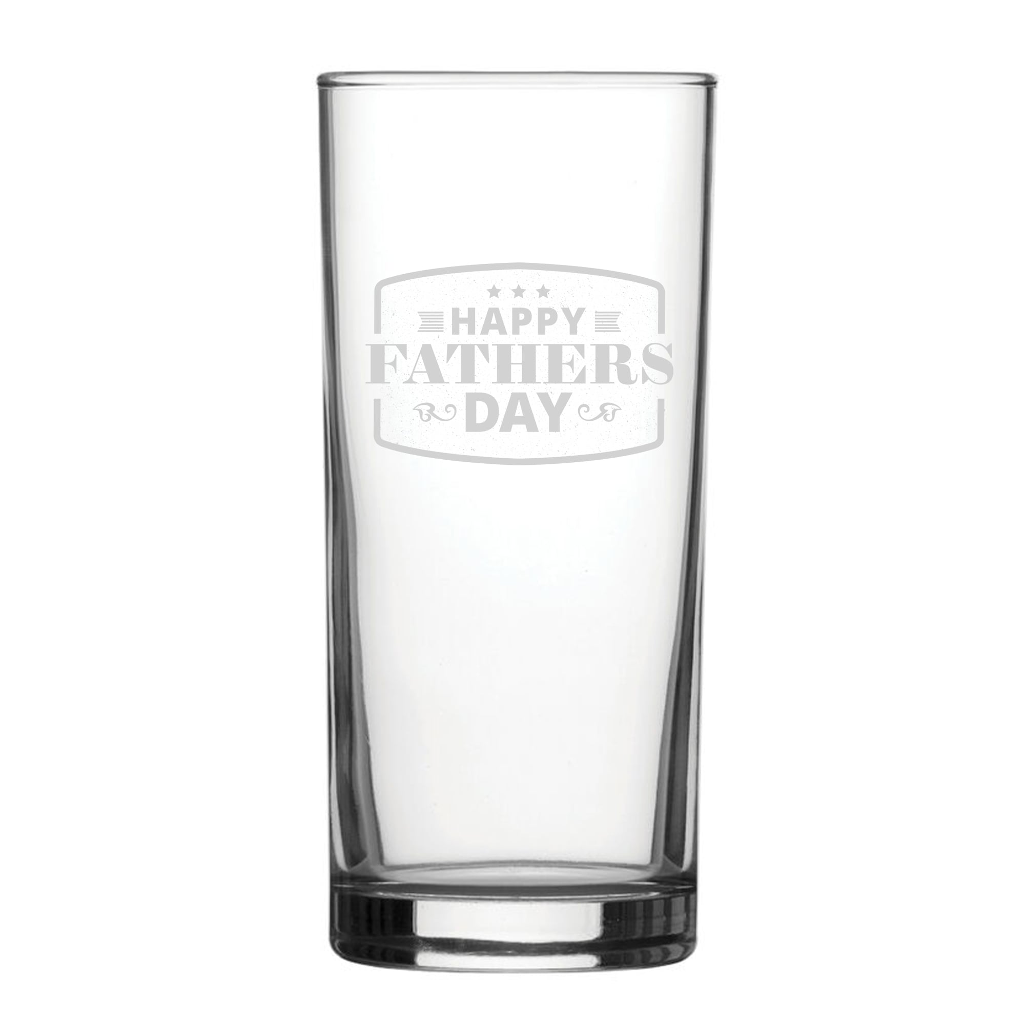 Personalised Happy Father's Day Bordered Design Engraved Hiball Glass