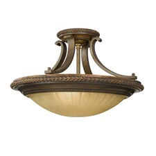 Kelham Hall 2 Light Ceiling Semi Flush Light Gold, Bronze, E27