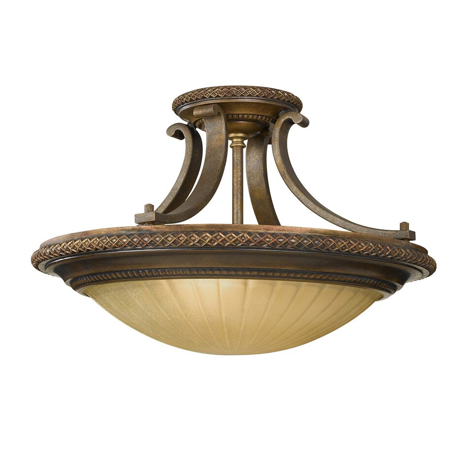 image 1 of Kelham Hall 2 Light Ceiling Semi Flush Light Gold, Bronze, E27