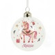 image 1 of Personalised Unicorn Christmas Glass Bauble