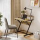 image 2 of HOMCOM Home Office Computer Desk w/ Storage, Gaming Writing Table, 70cm,Brown