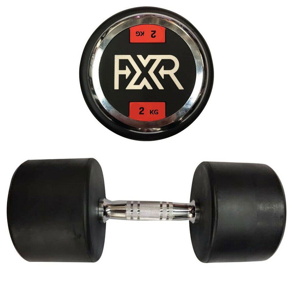 Round Rubber Dumbbells - 2 x 2kg
