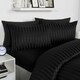 image 4 of OHS Satin Stripe Hotel Quality Duvet Cover and Pillowcase Set, Single - Black